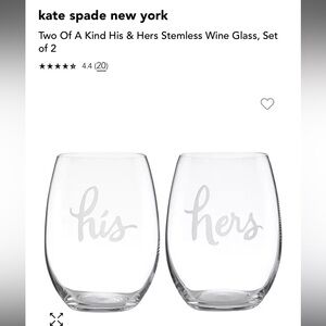Kate Spade Wine Glasses Set